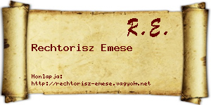 Rechtorisz Emese névjegykártya